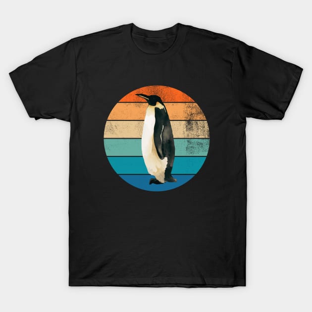 Vintage Sunset Penguin T-Shirt by Illustradise